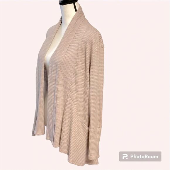 Altar’d State Waffle-knit Soft Cozy Waterfall Open Cardigan Sweater Medium - Picture 2 of 13